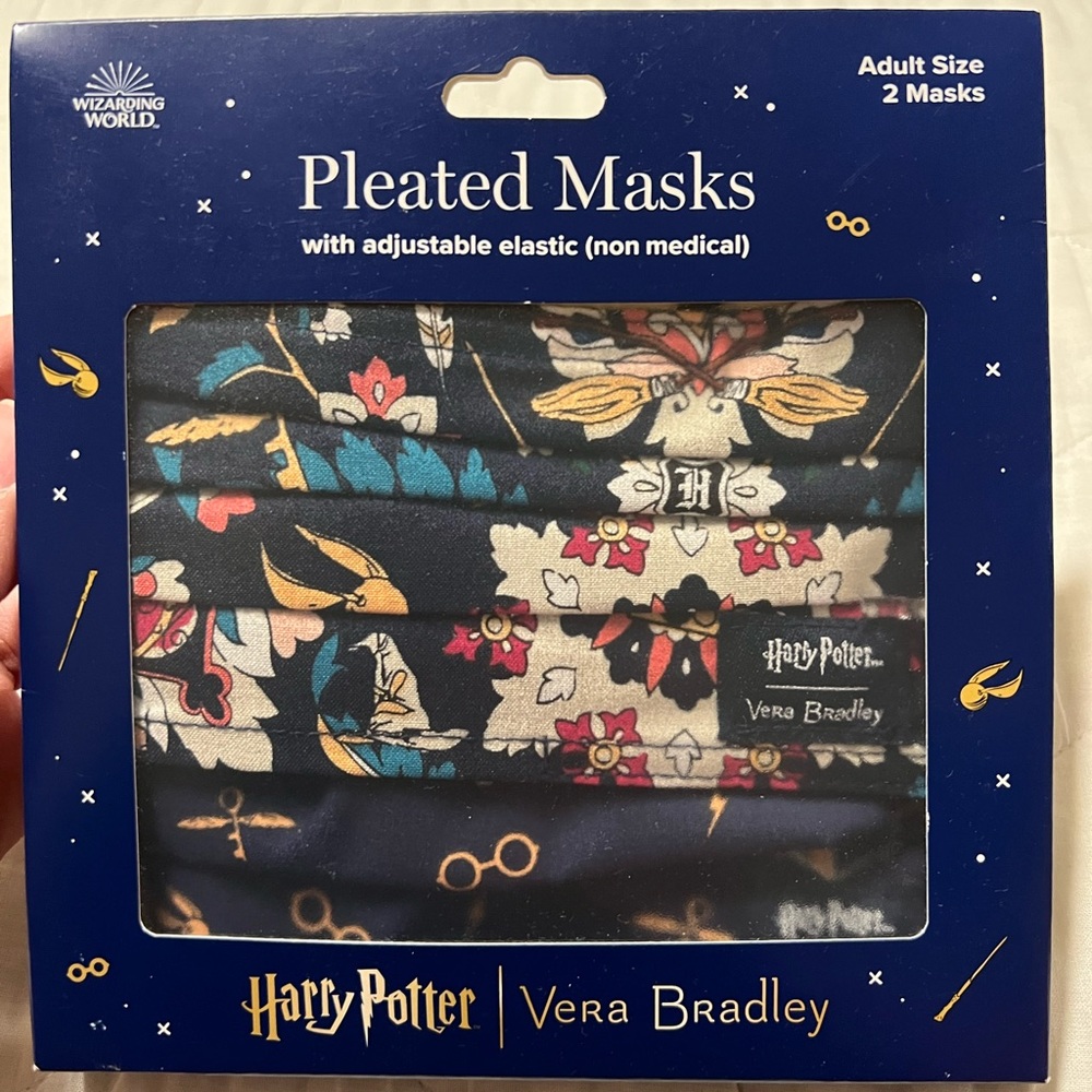 Vera Bradley Harry Potter pleated face masks. BRAND NEW. set of 2 masks.